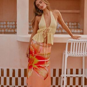 Peppermayo Mustard Floral Skirt